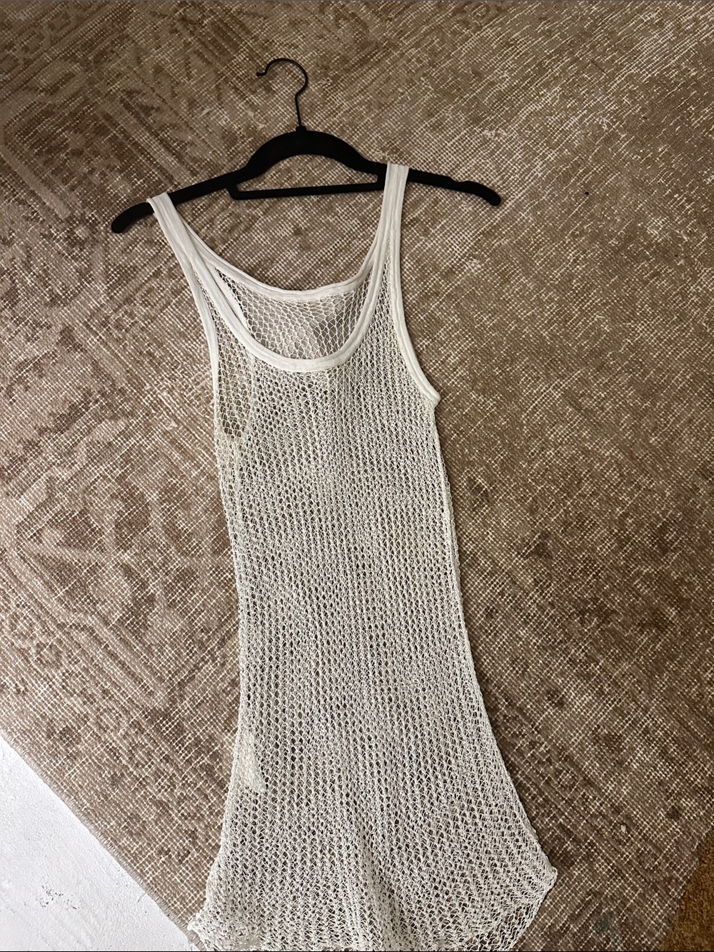 By Malene Birger White Open-Knit Sleeveless Tunic
